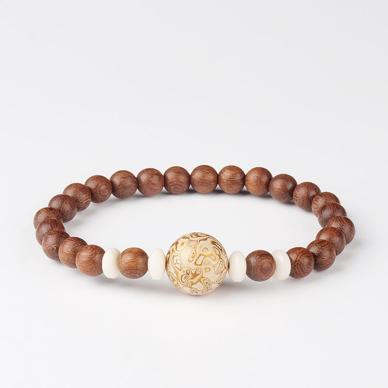 Golden Sandalwood with Beads Bracelet