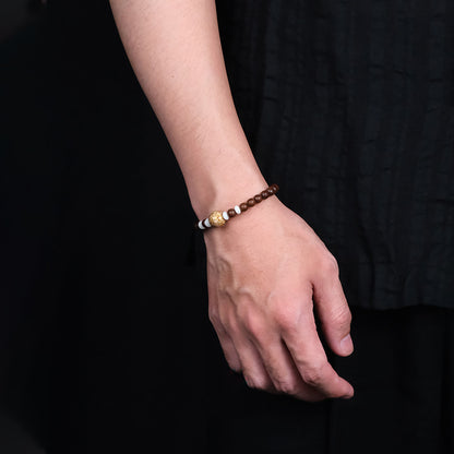 Golden Sandalwood with Beads Bracelet